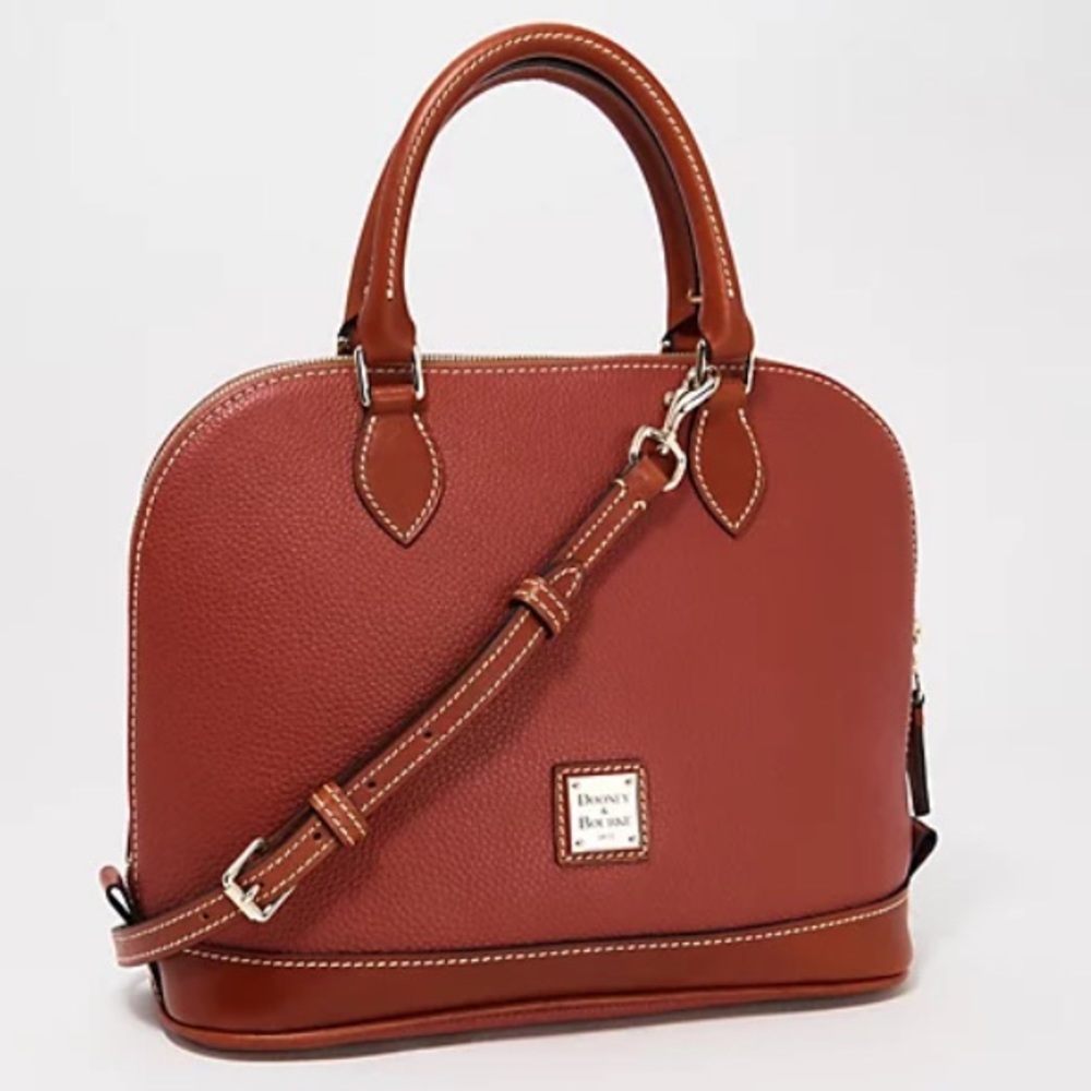 Dooney & Bourke Pebble Leather Zip Zip Satchel (Terra Cotta)